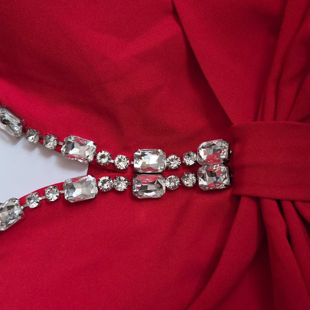 Blithe LA Red Strapless Top with Rhinestone Detail - Picture 8 of 9